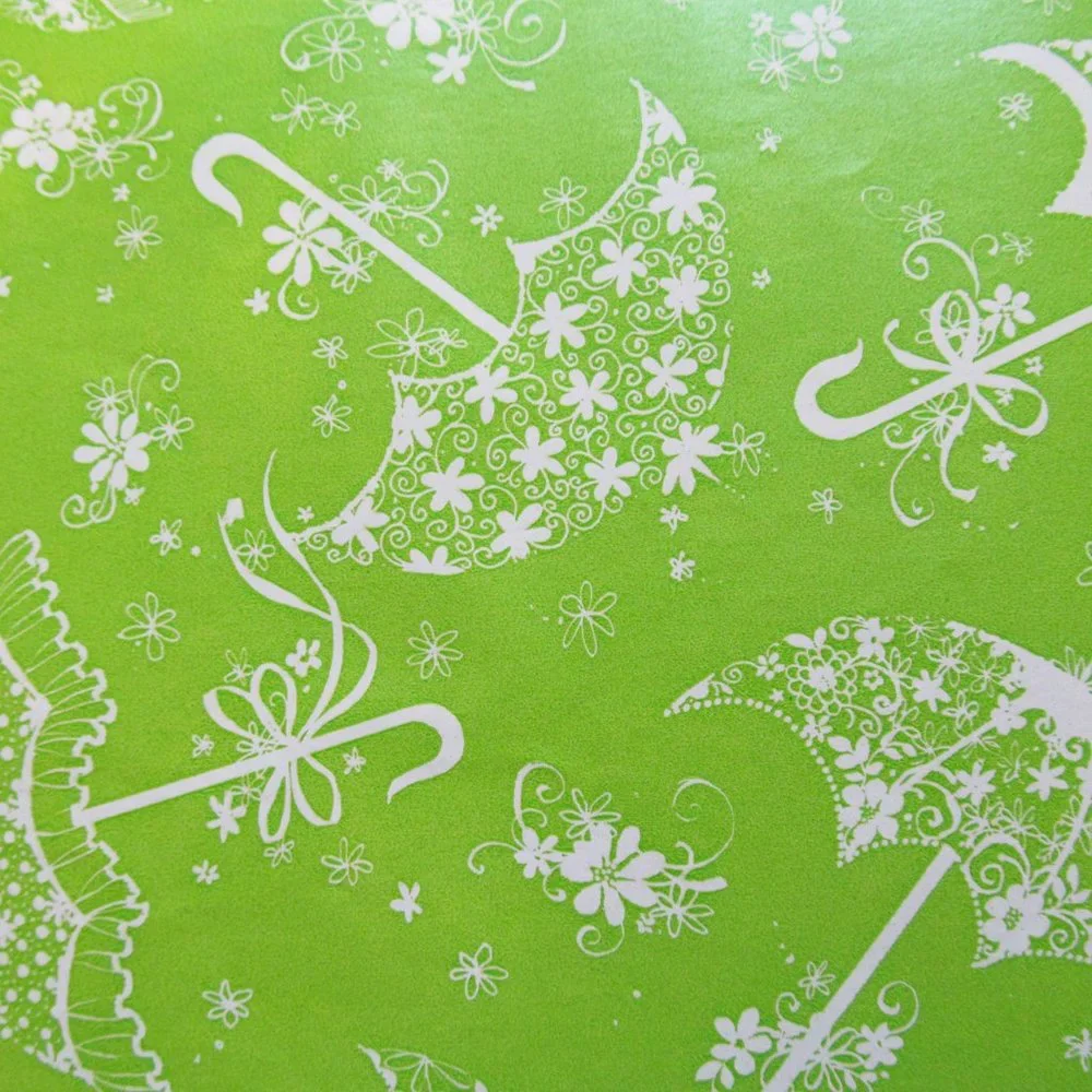 Vintage Hallmark Shower Gift Wrap Cute Umbrellas w Flowers & Bows 2 Sheets
